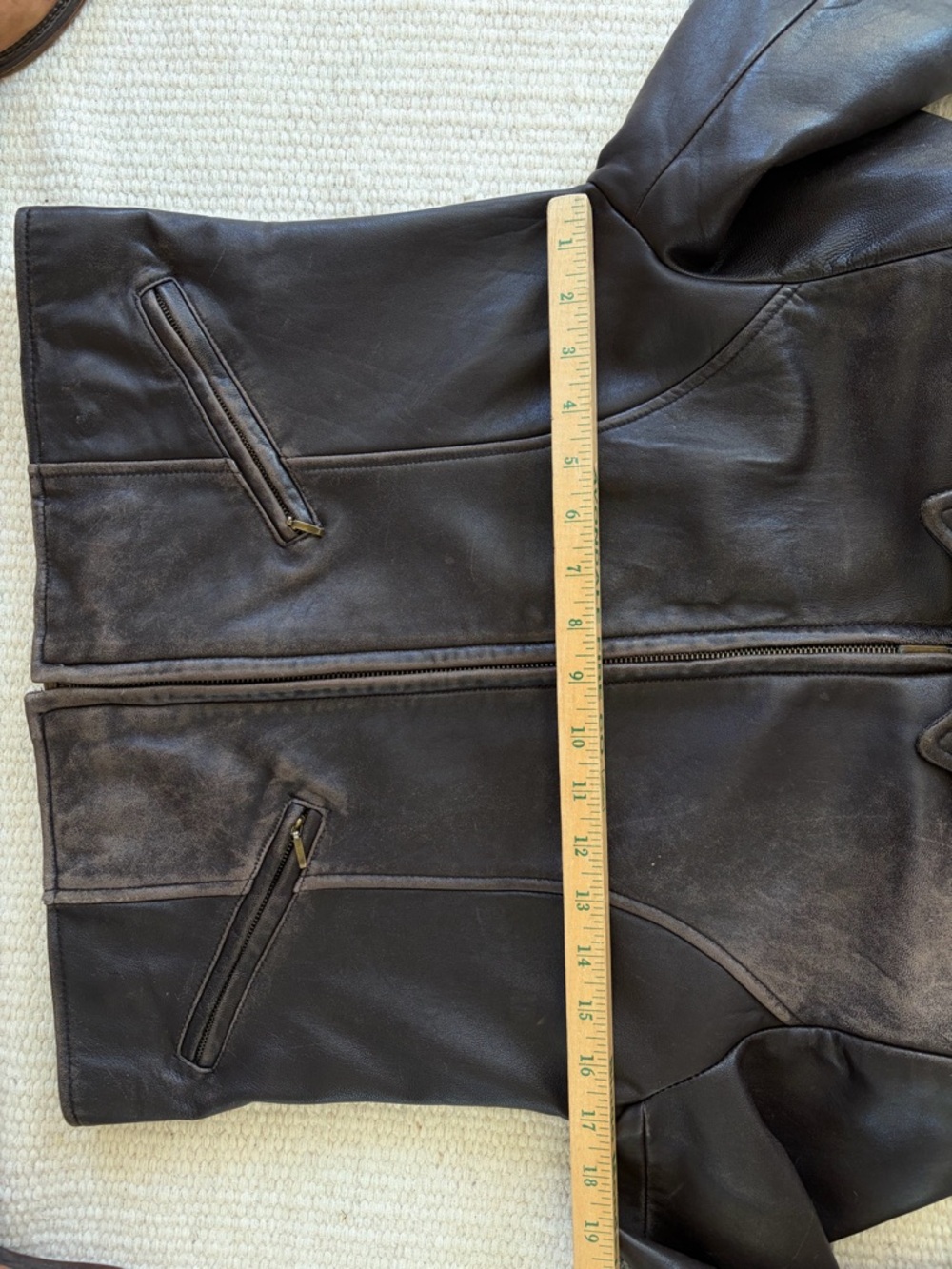 VTG Lord & Taylor Classic Brown Leather Bomber Jacket Zip Front Women’s 4 - Picture 4 of 13